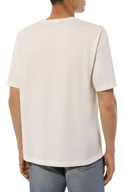 Хлопковая футболка PALM ANGELS кремового цвета по цене 29450 руб., арт. PMAA089F24JER008, фото 4 Хлопковая футболка PALM ANGELS, арт. PMAA089F24JER008, фото 4