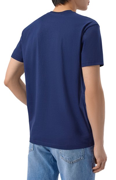 Хлопковая футболка PHILIPP PLEIN синего цвета по цене 43950 руб., арт. SAFC MTK8843 PJY002N, фото 4 Хлопковая футболка PHILIPP PLEIN, арт. SAFC MTK8843 PJY002N, фото 4