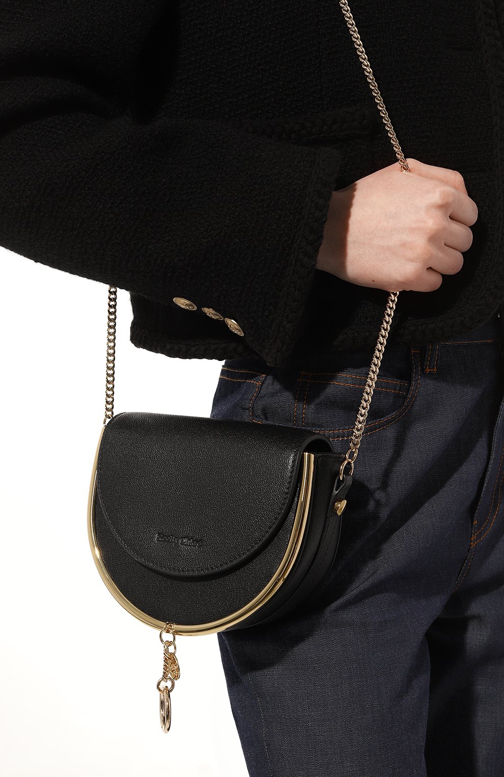 Сумка mara SEE BY CHLOÉ черного цвета по цене 58300 руб., арт. CHS20USA57388001, фото 2 Сумка mara SEE BY CHLOÉ, арт. CHS20USA57388001, фото 2