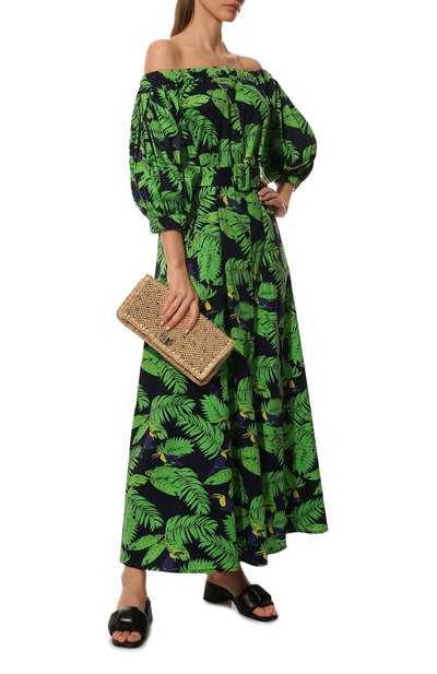 Хлопковое платье YANINA зеленого цвета по цене 83380 руб., арт. 0-2246, фото 2 Хлопковое платье YANINA, арт. 0-2246, фото 2