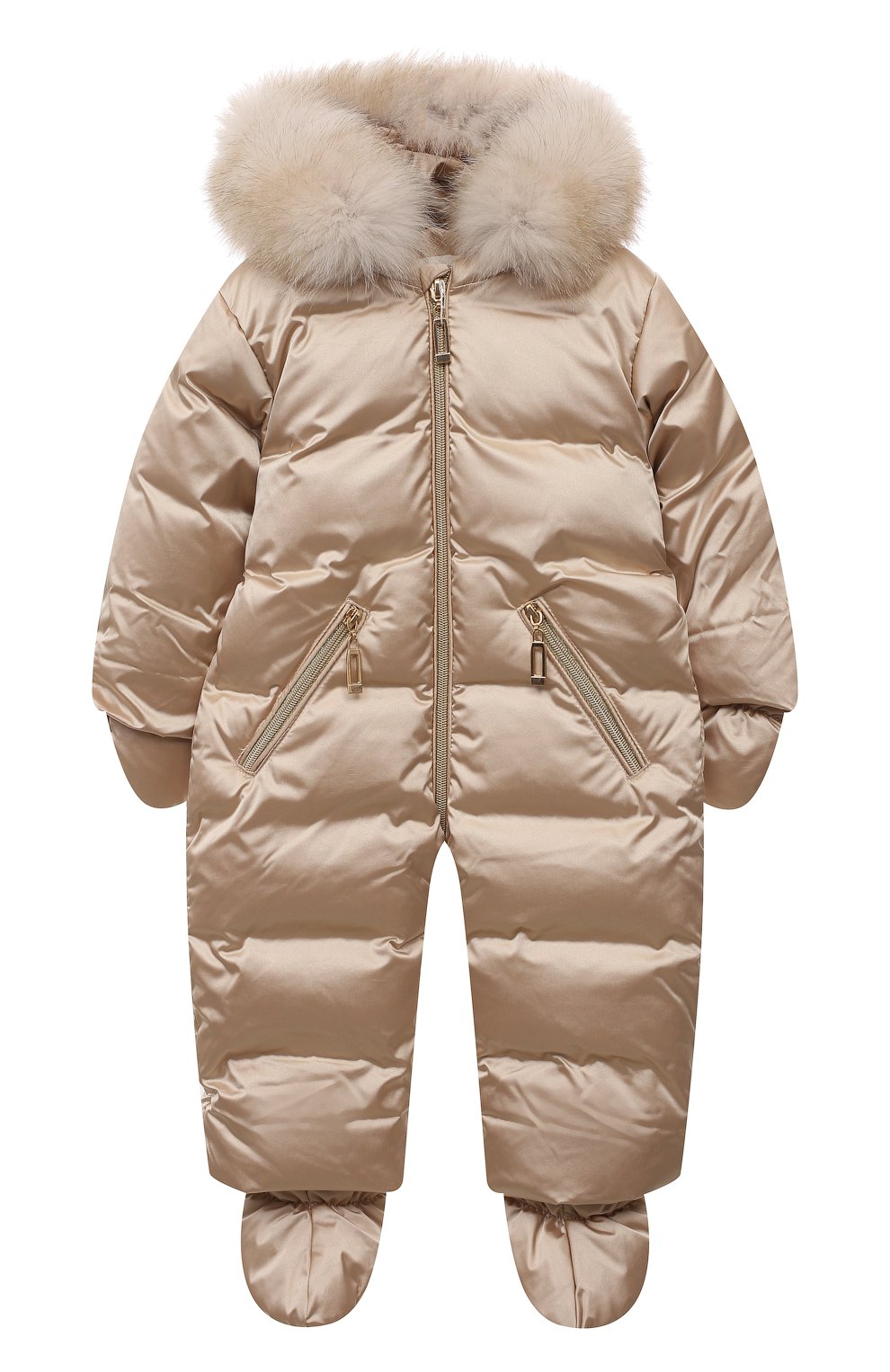 Пуховый комбинезон CHEPE золотого цвета по цене 19000 руб., арт. 391865, фото 1 Пуховый комбинезон CHEPE, арт. 391865, фото 1