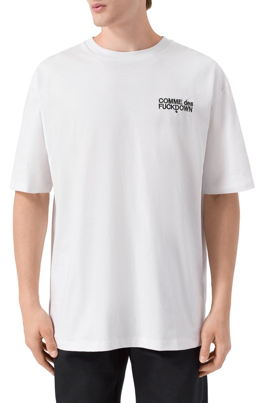 Хлопковая футболка Comme des Fuckdown CFABM01727 Белый  CFABM01727 Фото 3