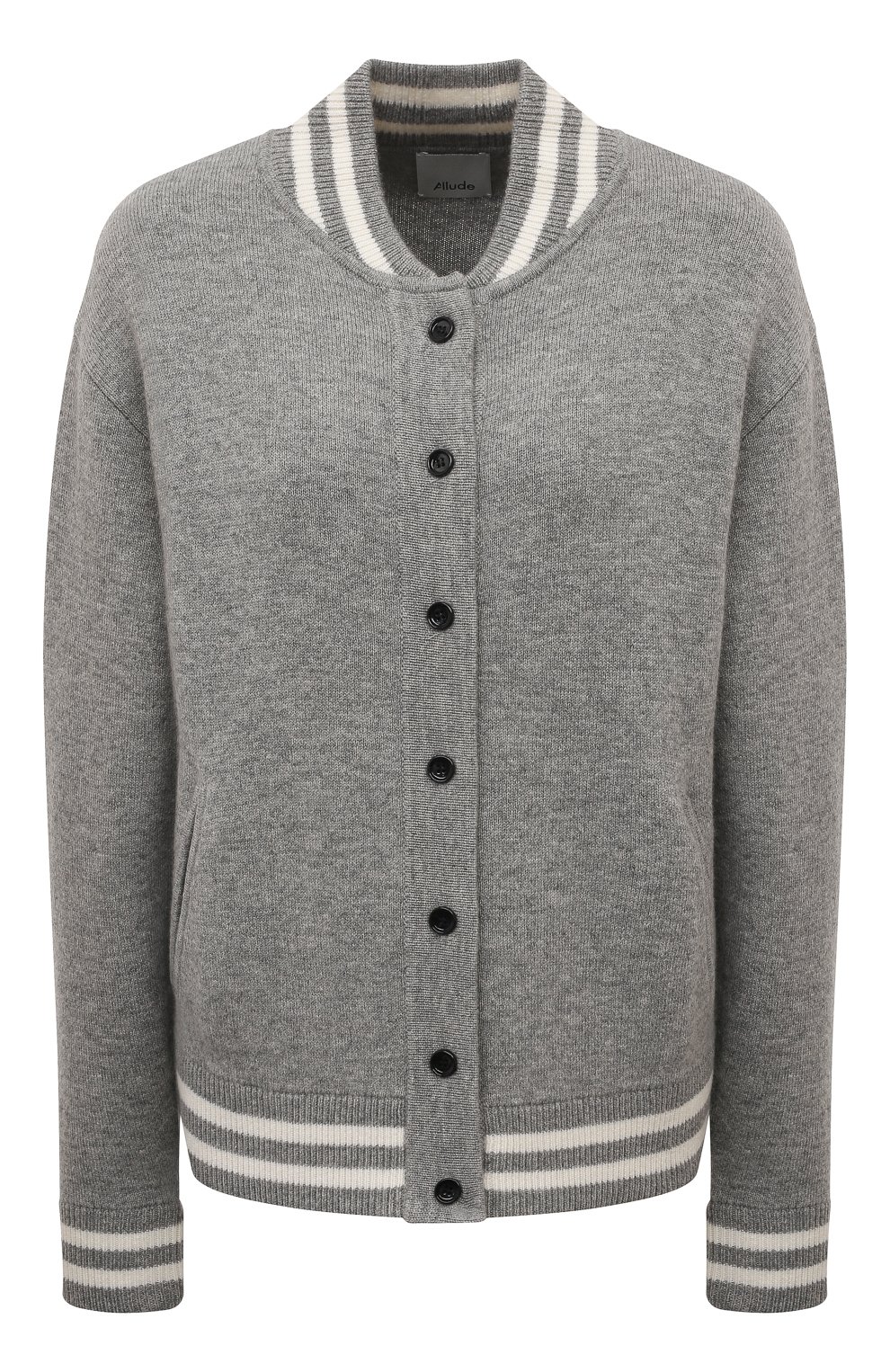 Кардиган из шерсти и кашемира ALLUDE серого цвета по цене 69950 руб., арт. 235/17710, фото 1 Кардиган из шерсти и кашемира ALLUDE, арт. 235/17710, фото 1