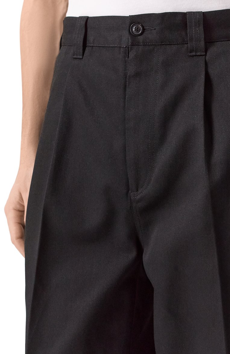 Мужские брюки MAISON MARGIELA черного цвета, арт. S50KA0652/S54042 | Фото 5 (Материал внешний: Хлопок, Синтетический материал; Длина (брюки, джинсы): Стандартные; Случай: Повседневный; Стили: Минимализм; Автоматизация ТО: Проставлено; Автоматизация состава: Проставлено)