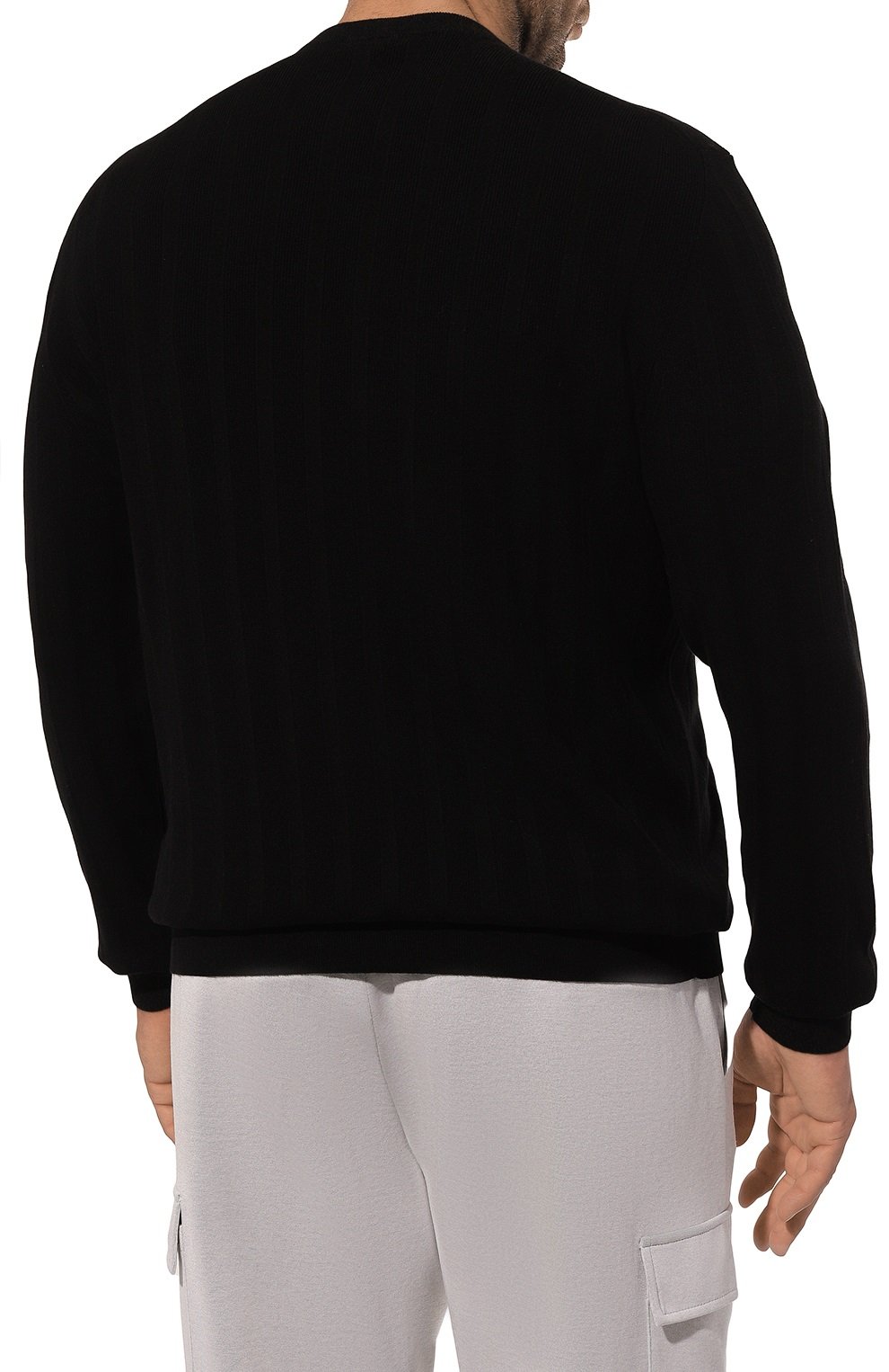 Джемпер из хлопка и кашемира CORTIGIANI черного цвета по цене 87550 руб., арт. 1A9100, фото 4 Джемпер из хлопка и кашемира CORTIGIANI, арт. 1A9100, фото 4