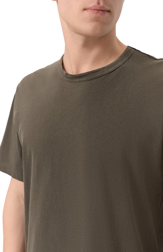 Хлопковая футболка James Perse MLJ3311 Хаки  MLJ3311 Фото 5