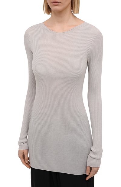 Шерстяной пуловер RICK OWENS светло-серого цвета по цене 49900 руб., арт. RP21S3621/RIBM, фото 3 Шерстяной пуловер RICK OWENS, арт. RP21S3621/RIBM, фото 3