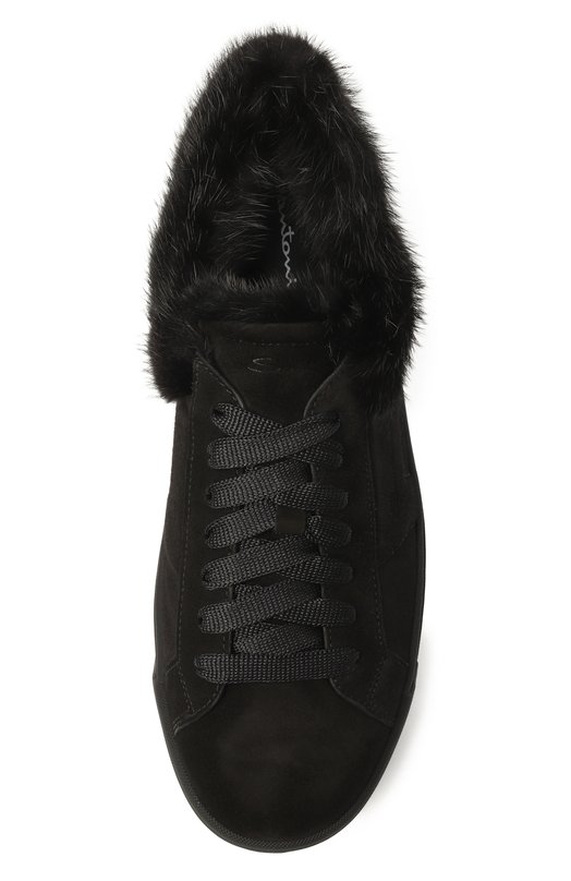 Замшевые кеды Santoni WBGG61436NE0P0SV Чёрный  WBGG61436NE0P0SV Фото 6
