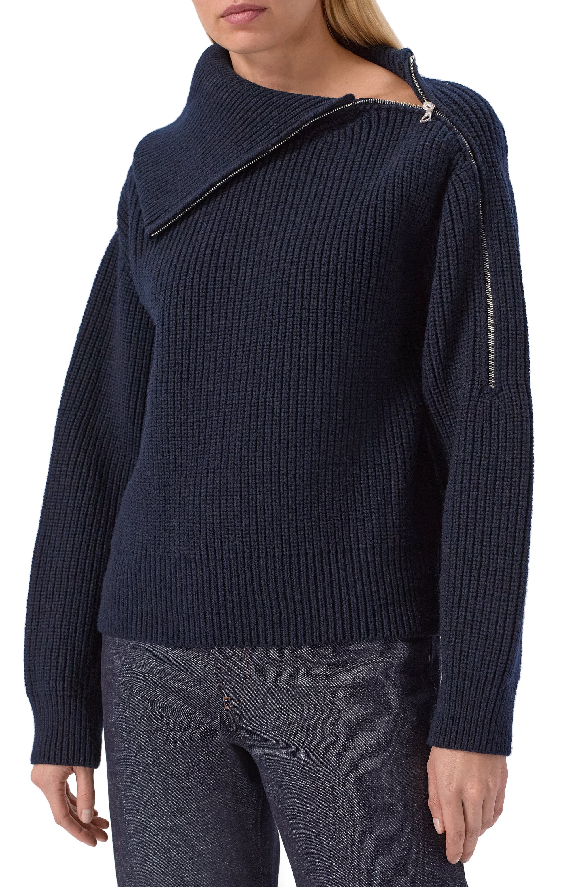 Шерстяной свитер DRIES VAN NOTEN темно-синего цвета по цене 99500 руб., арт. 011235-2707-900, фото 3 Шерстяной свитер DRIES VAN NOTEN, арт. 011235-2707-900, фото 3