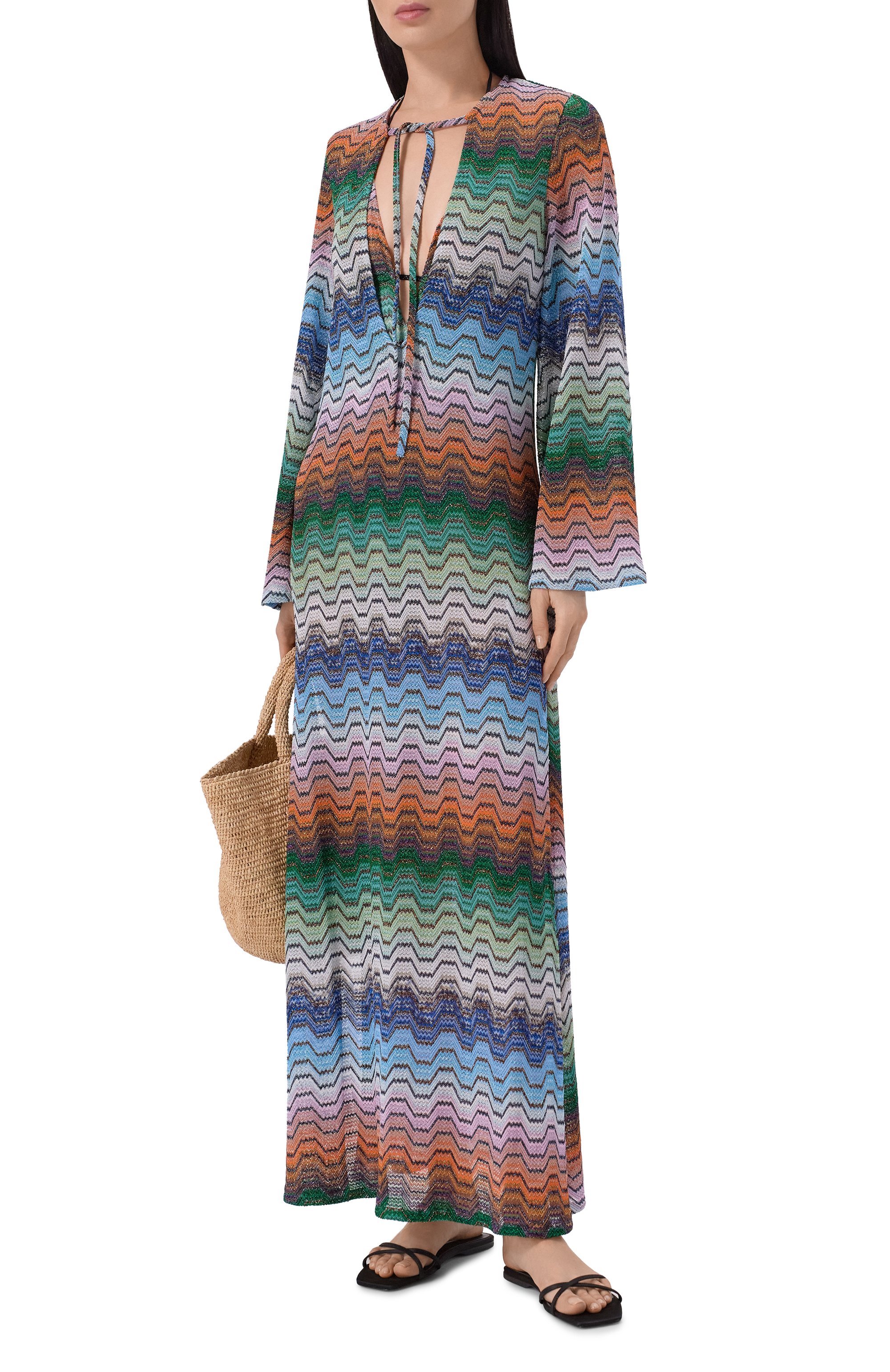 Платье из вискозы MISSONI разноцветного цвета по цене 156000 руб., арт. MC26SQ04/BR015D, фото 2 Платье из вискозы MISSONI, арт. MC26SQ04/BR015D, фото 2
