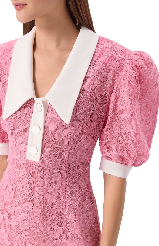 Платье из хлопка и вискозы ROWEN ROSE DRS_RR171_S Розовый  DRS_RR171_S Фото 4