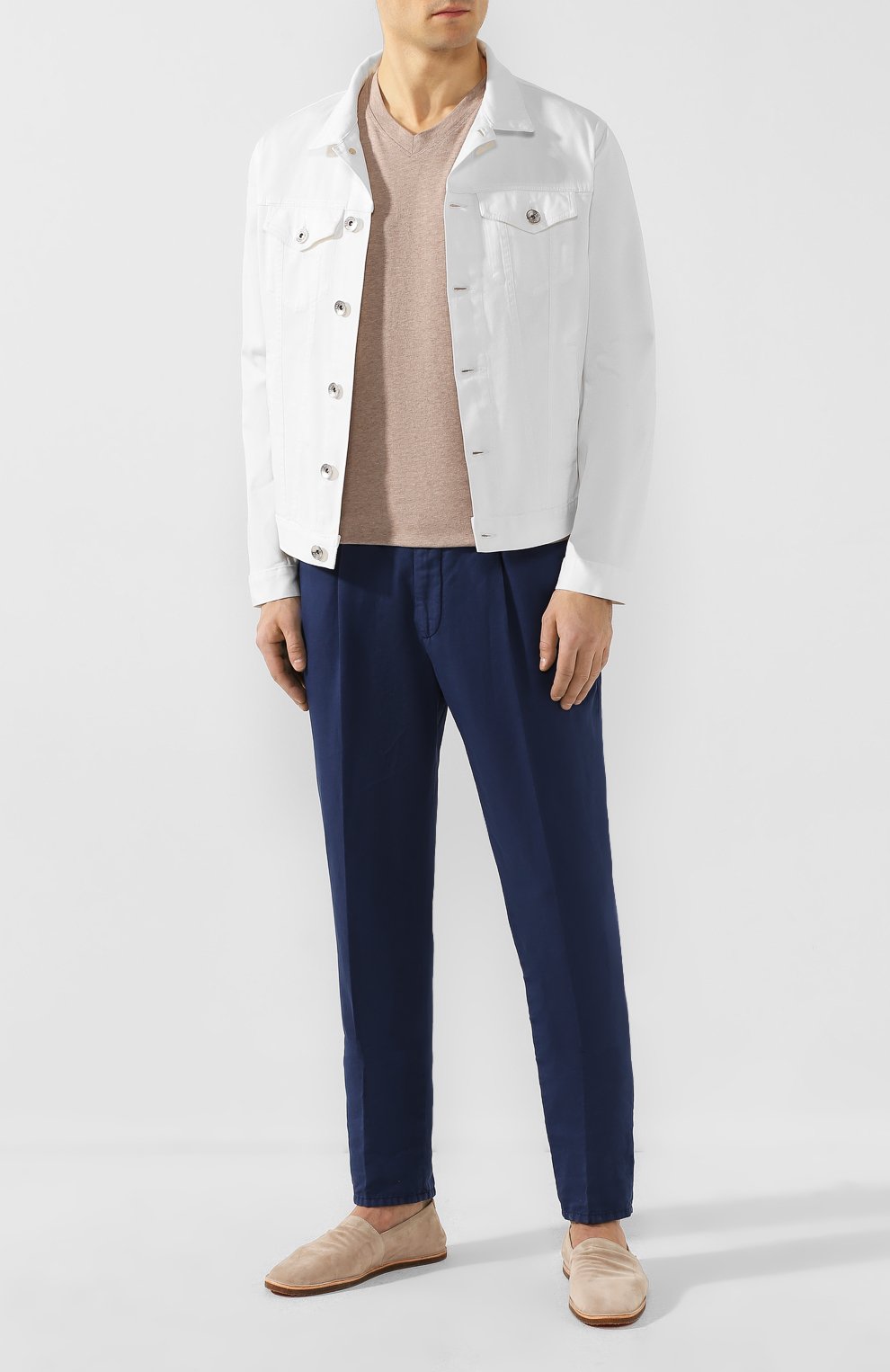 Хлопковая футболка BRUNELLO CUCINELLI бежевого цвета по цене 34700 руб., арт. M0T611344, фото 2 Хлопковая футболка BRUNELLO CUCINELLI, арт. M0T611344, фото 2