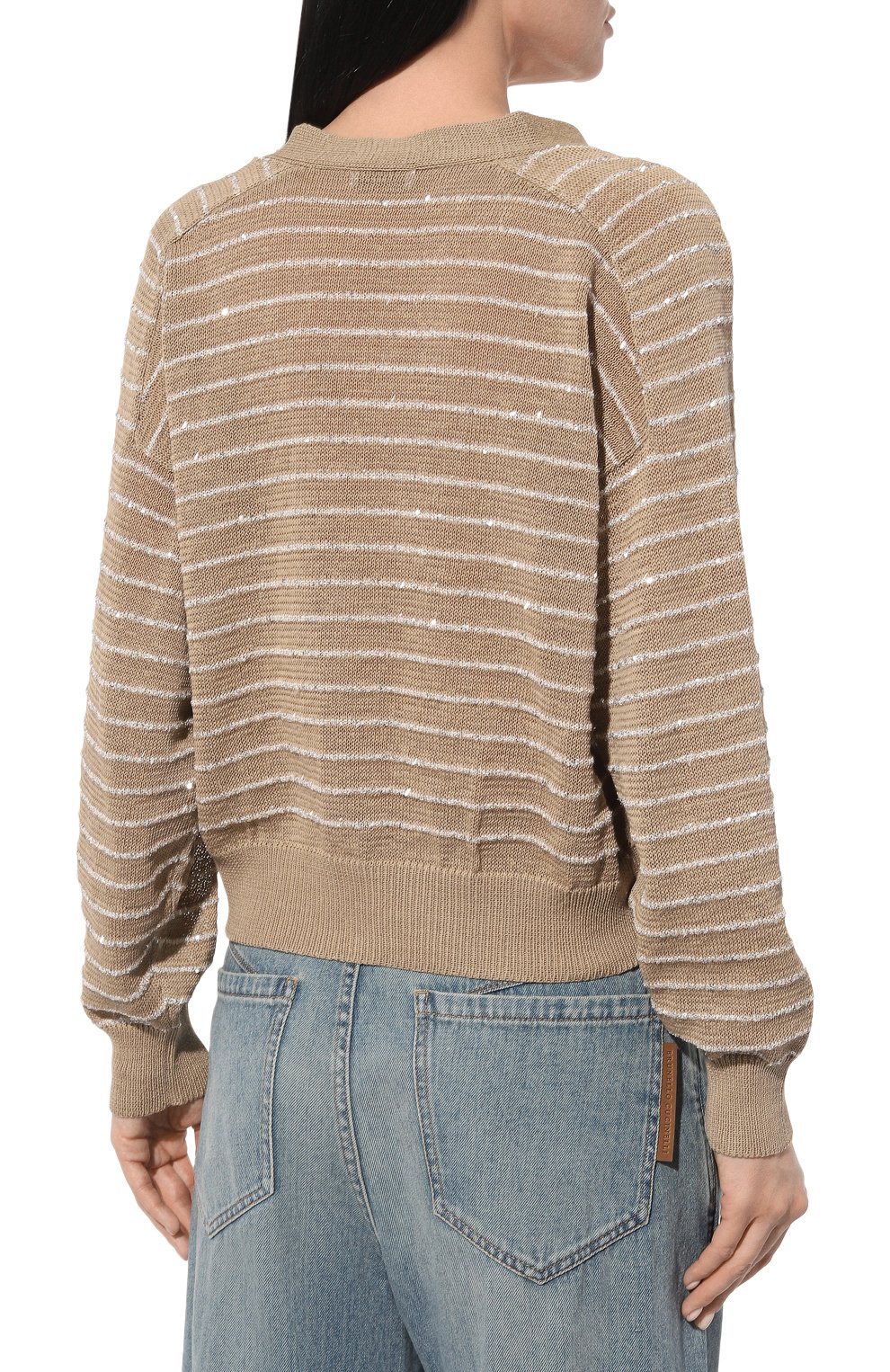 Хлопковый кардиган BRUNELLO CUCINELLI бежевого цвета по цене 154000 руб., арт. M7876B1330, фото 4 Хлопковый кардиган BRUNELLO CUCINELLI, арт. M7876B1330, фото 4