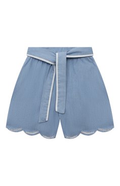 Детские джинсовые шорты CHLOÉ голубого цвета, арт. C20079/6A-12A | Фото 1 (Материал подклада: Хлопок; Материал сплава: Проставлено; Материал внешний: Хлопок, Деним; Нос: Не проставлено; Кросс-КТ: Деним; Ростовка одежда: 5 лет | 110 см, 12 лет | 152 см, 7 лет | 122 см, 9 лет | 134 см)