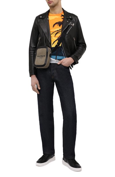 Кожаные кеды BALMAIN черно-белого цвета по цене 62250 руб., арт. VM1C244/LSMM, фото 2 Кожаные кеды BALMAIN, арт. VM1C244/LSMM, фото 2