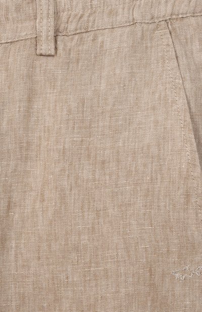 Льняные брюки PAUL & SHARK JUNIOR бежевого цвета по цене 25150 руб., арт. WUP007/LUA04/10A-16A, фото 3 Льняные брюки PAUL & SHARK JUNIOR, арт. WUP007/LUA04/10A-16A, фото 3