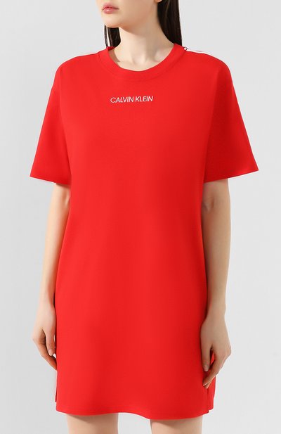 Хлопковая сорочка CALVIN KLEIN красного цвета по цене 5205 руб., арт. QS6196E, фото 3 Хлопковая сорочка CALVIN KLEIN, арт. QS6196E, фото 3
