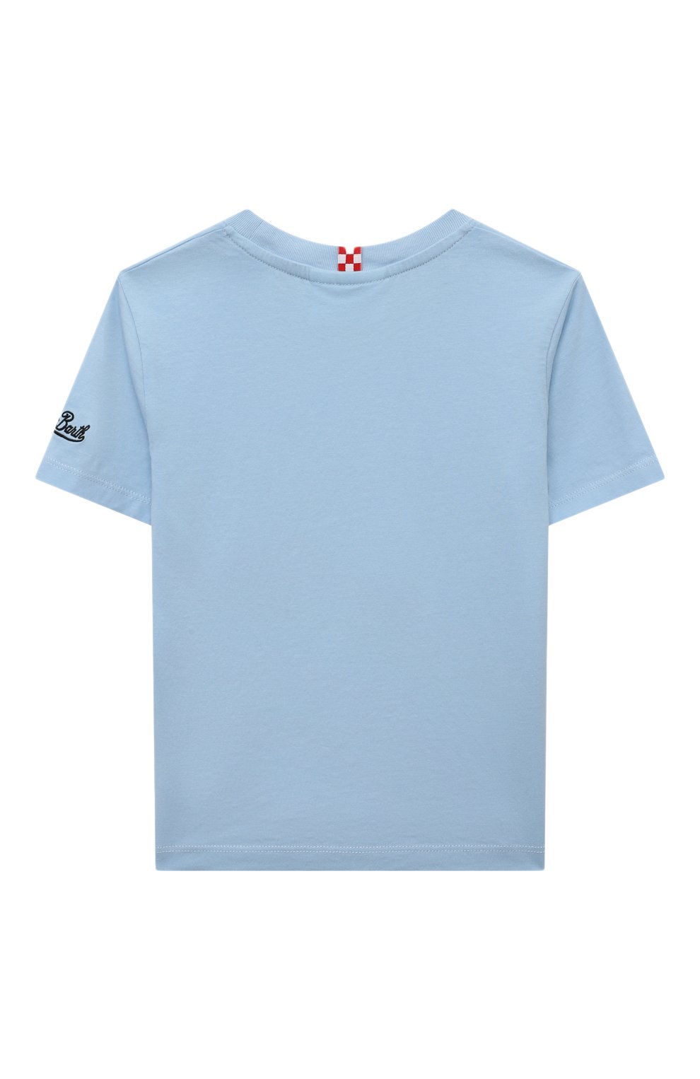 Хлопковая футболка MC2 SAINT BARTH голубого цвета по цене 6645 руб., арт. STBK TSHIRT B0Y/TSH0001/00569F, фото 2 Хлопковая футболка MC2 SAINT BARTH, арт. STBK TSHIRT B0Y/TSH0001/00569F, фото 2