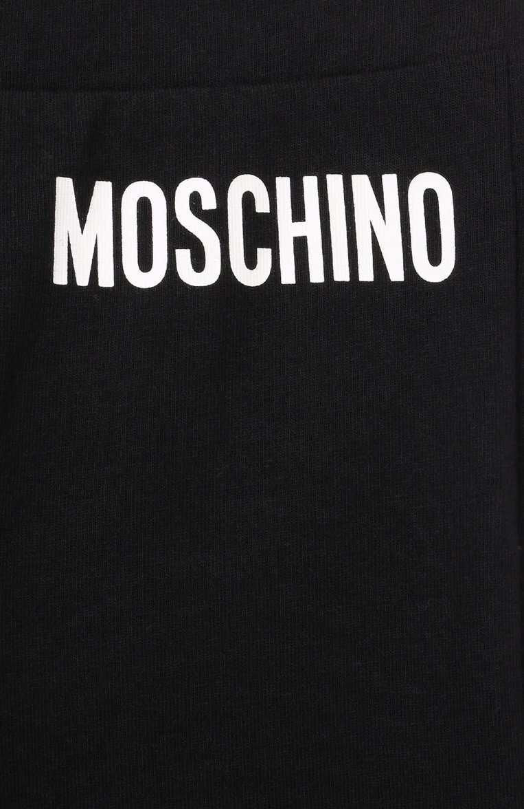 Детские хлопковые брюки MOSCHINO черного цвета, арт. HDP068/LBA11/4-8 | Фото 3 (Нос: Не проставлено; Материал внешний: Хлопок; Случай: Повседневный; Ростовка одежда: 5 лет | 110 см, 6 лет | 116 см, 8 лет | 128 см, 4 года | 104 см)