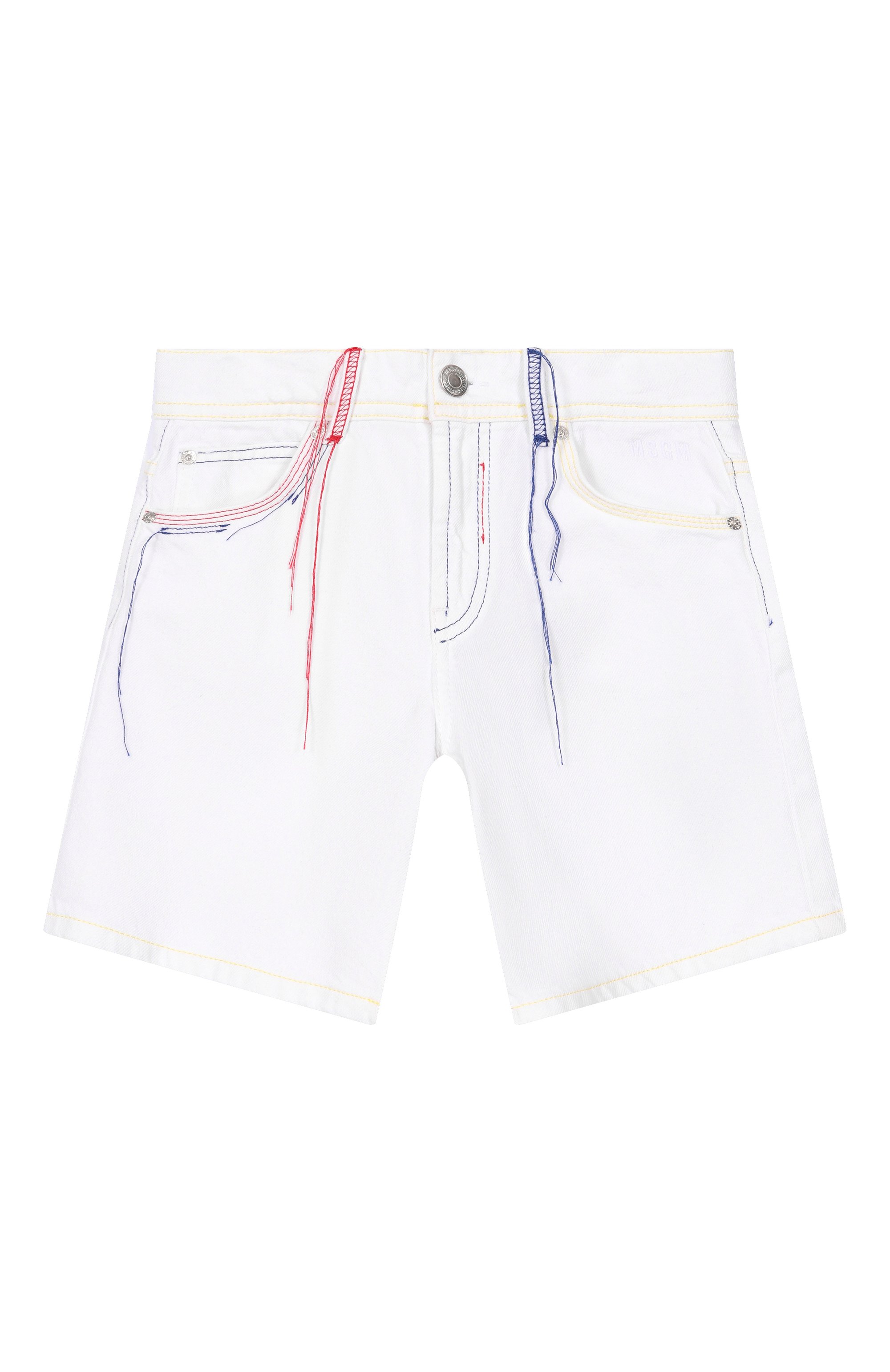 Джинсовые шорты MSGM KIDS белого цвета по цене 15500 руб., арт. S6MSJGSH041, фото 1 Джинсовые шорты MSGM KIDS, арт. S6MSJGSH041, фото 1