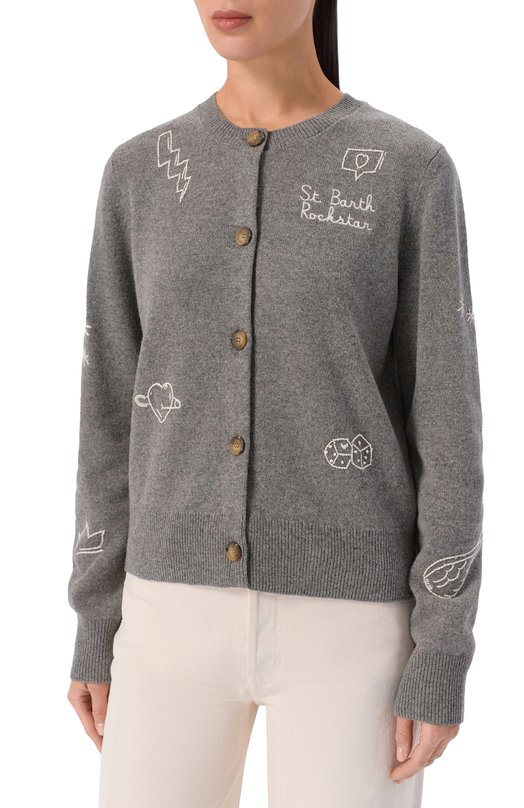 Шерстяной кардиган MC2 Saint Barth IER0001-02145I/SIERRA Серый  IER0001-02145I/SIERRA Фото 3