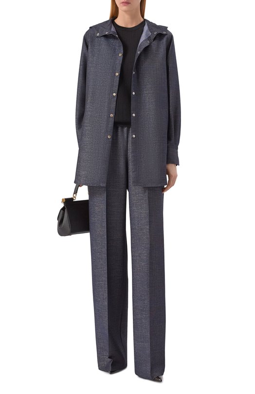 Шерстяная рубашка Kiton D54435K0901 Синий  D54435K0901 Фото 2