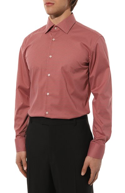 Хлопковая сорочка BOSS бордового цвета по цене 9860 руб., арт. 50490008, фото 4 Хлопковая сорочка BOSS, арт. 50490008, фото 4