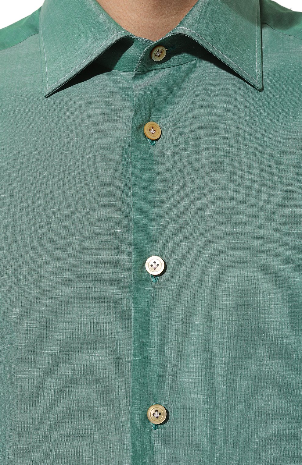 Сорочка из хлопка и льна KITON, арт. UCIH06609, фото 5