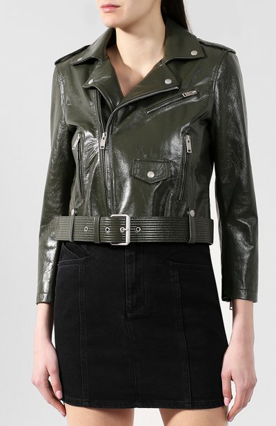 Кожаная куртка GIVENCHY зеленого цвета по цене 234000 руб., арт. BW005Q60HU, фото 3 Кожаная куртка GIVENCHY, арт. BW005Q60HU, фото 3