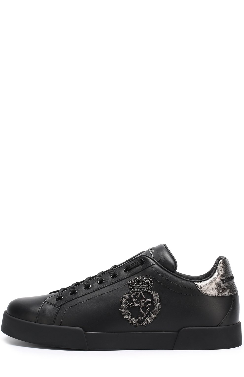 Кожаные кеды portofino с вышивкой DOLCE & GABBANA черного цвета по цене 87650 руб., арт. 0111/CS1538/AH164, фото 3 Кожаные кеды portofino с вышивкой DOLCE & GABBANA, арт. 0111/CS1538/AH164, фото 3
