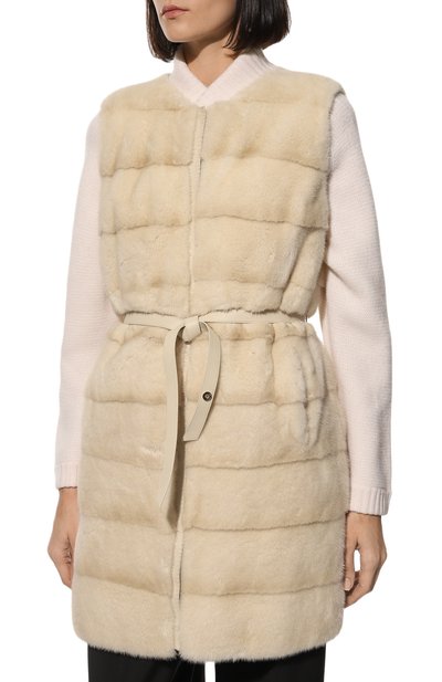 Жилет из меха норки LORO PIANA бежевого цвета по цене 1950000 руб., арт. FAE6329, фото 3 Жилет из меха норки LORO PIANA, арт. FAE6329, фото 3