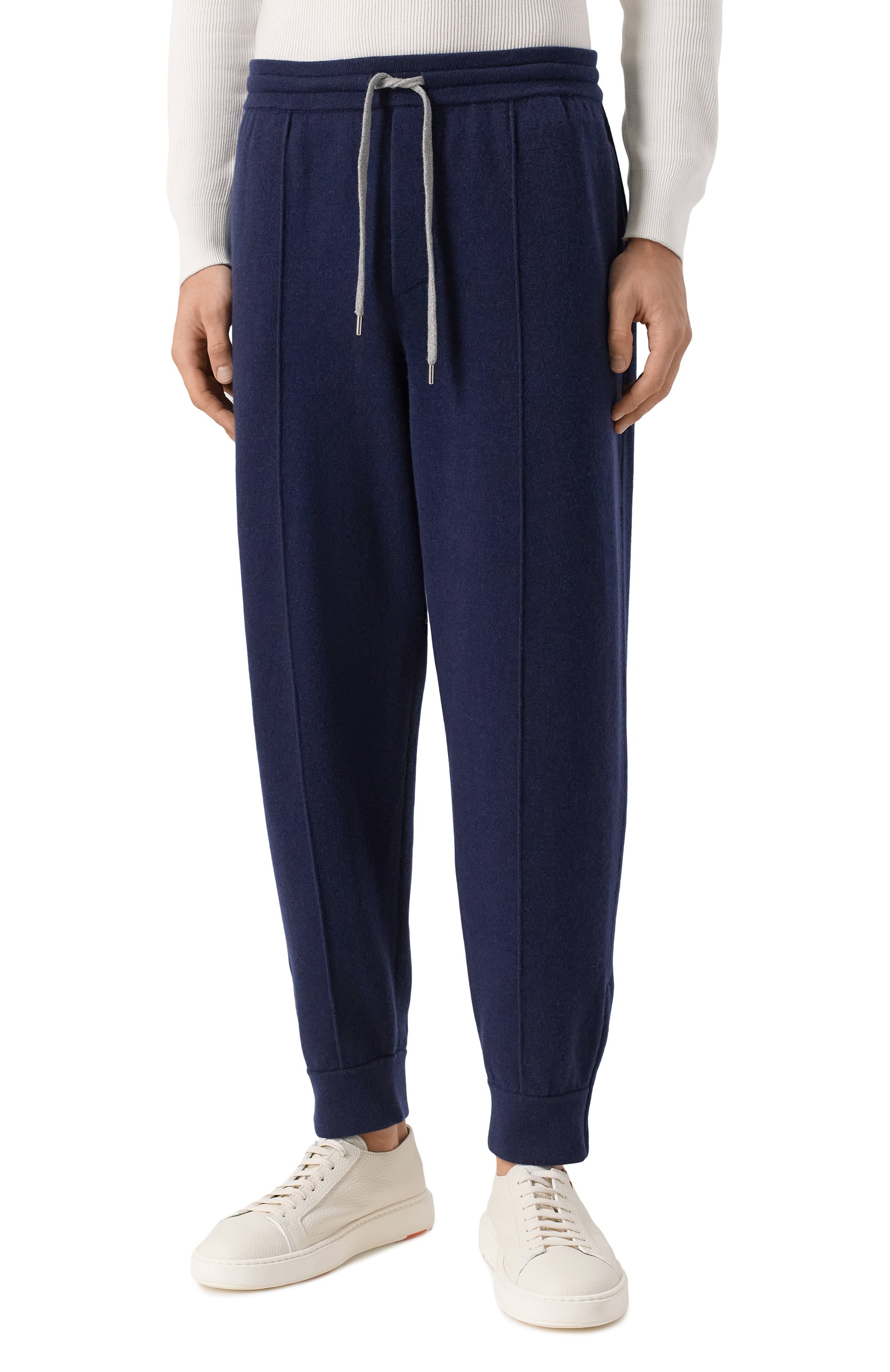 Кашемировые джоггеры BRUNELLO CUCINELLI темно-синего цвета по цене 437500 руб., арт. M2219209G, фото 3 Кашемировые джоггеры BRUNELLO CUCINELLI, арт. M2219209G, фото 3