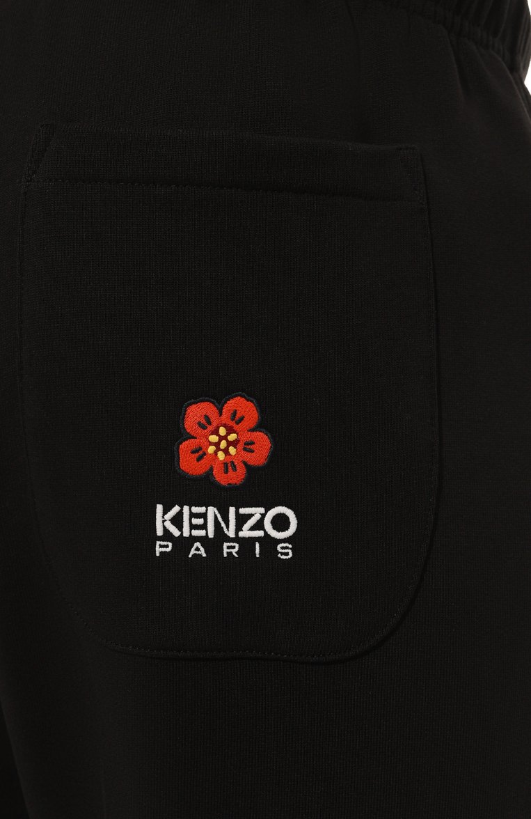 Мужские хлопковые джоггеры KENZO черного цвета, арт. FC65PA7934MF | Фото 5 (Драгоценные камни: Проставлено; Материал внешний: Хлопок; Материал сплава: Проставлено; Длина (брюки, джинсы): Стандартные; Стили: Кэжуэл; Силуэт М (брюки): Джоггеры)