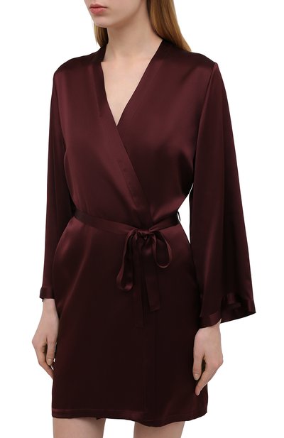Шелковый халат MARJOLAINE бордового цвета по цене 55620 руб., арт. Laser, фото 3 Шелковый халат MARJOLAINE, арт. Laser, фото 3