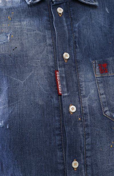Джинсовое платье DSQUARED2 синего цвета по цене 61450 руб., арт. S75CV0223/S30341, фото 5 Джинсовое платье DSQUARED2, арт. S75CV0223/S30341, фото 5