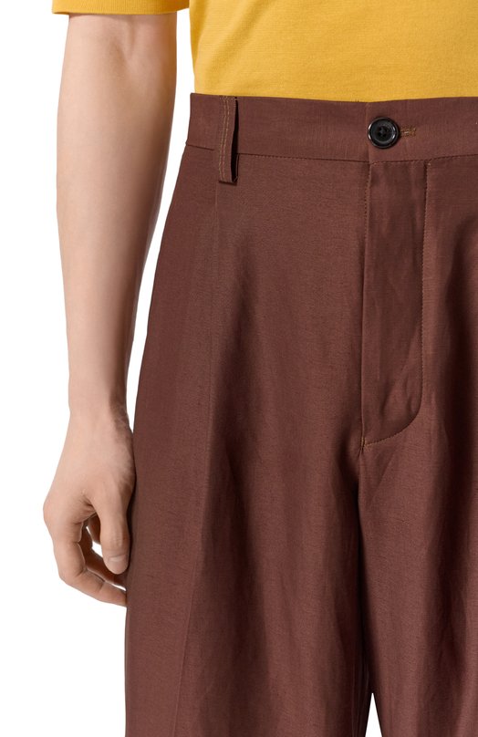 Брюки из вискозы и льна Laneus S6LAMAPA085 Коричневый  S6LAMAPA085 Фото 5