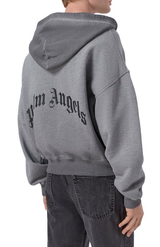 Хлопковая толстовка Palm Angels PMBE02AS26FLE005 Серый  PMBE02AS26FLE005 Фото 4