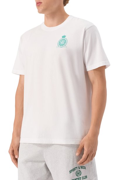 Хлопковая футболка SPORTY AND RICH, арт. T0043620219WH01, фото 3