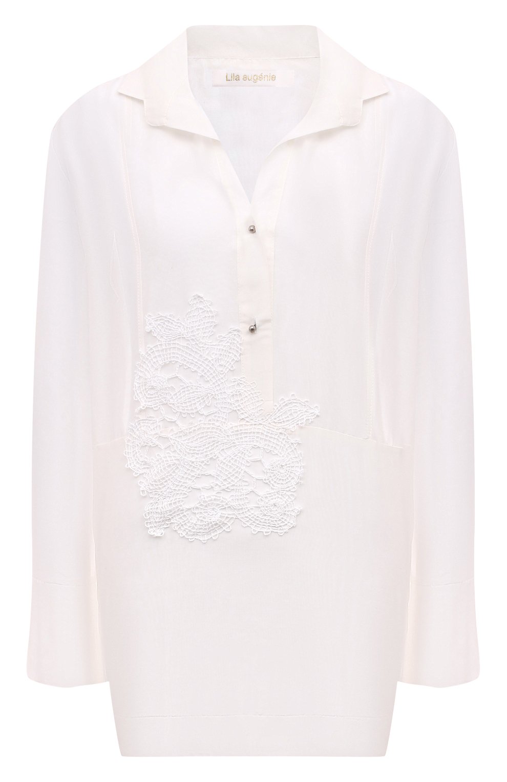 Платье из хлопка и шелка LILA EUGENIE белого цвета по цене 36850 руб., арт. 2412 MINI, фото 1 Платье из хлопка и шелка LILA EUGENIE, арт. 2412 MINI, фото 1