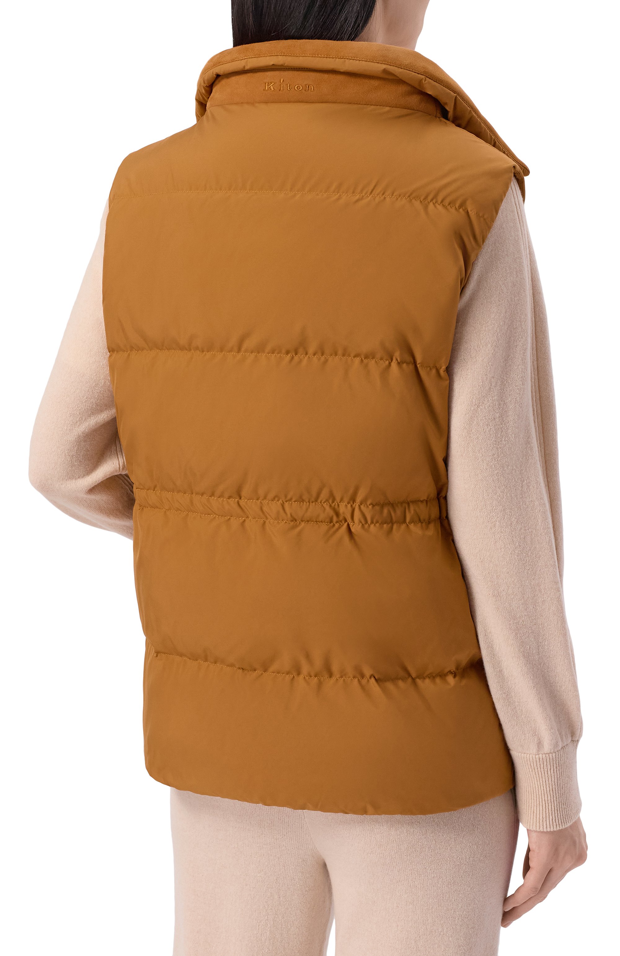 Пуховый жилет KITON коричневого цвета по цене 259500 руб., арт. D61622K0948H04, фото 4 Пуховый жилет KITON, арт. D61622K0948H04, фото 4