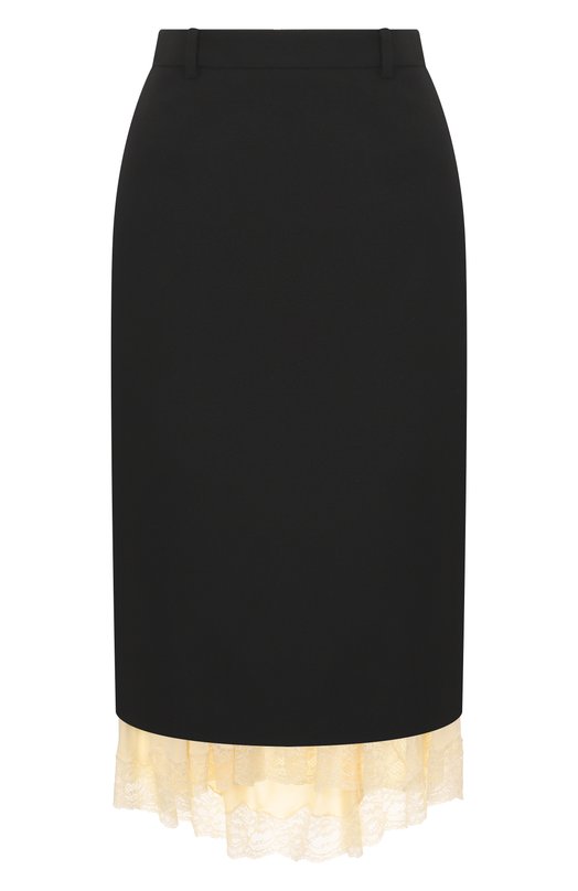 Шерстяная юбка Balenciaga 790575/TMT32 Чёрный 790575/TMT32
