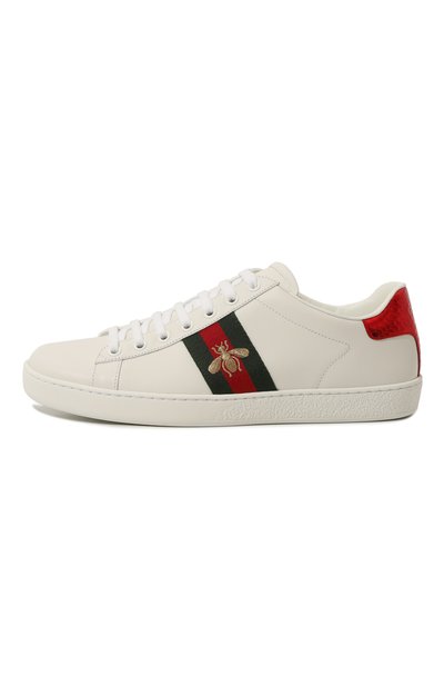 Кожаные кеды new ace GUCCI молочного цвета по цене 82700 руб., арт. 431942/02JP0, фото 4 Кожаные кеды new ace GUCCI, арт. 431942/02JP0, фото 4
