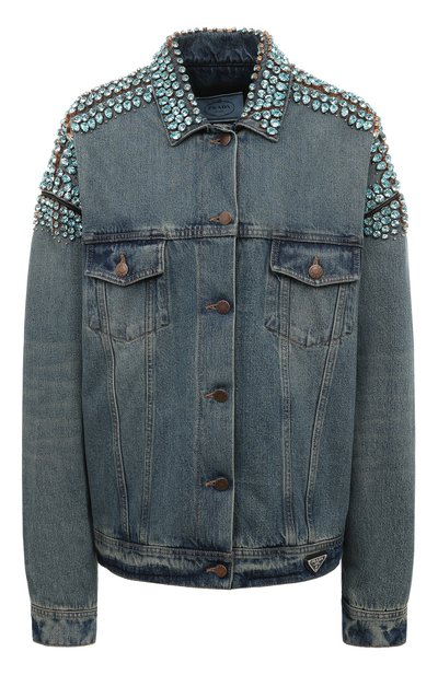 Женская джинсовая куртка PRADA, арт. GFB285-1ZWJ-F02N2-212