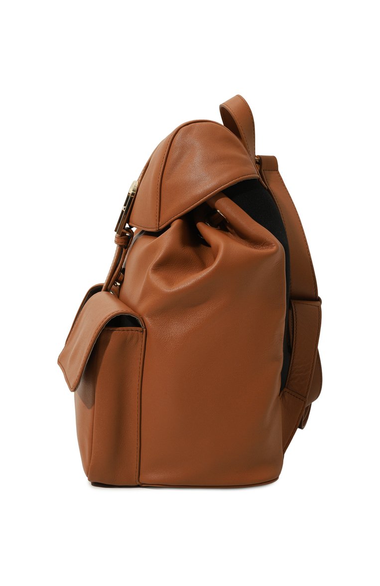 Женский рюкзак flow FURLA коричневого цвета, арт. WB01085/BX2045 | Фото 4 (Материал: Натуральная кожа, Текстиль; Материал сплава: Проставлено; Драгоценные камни: Проставлено; Стили: Кэжуэл; Размер: large)