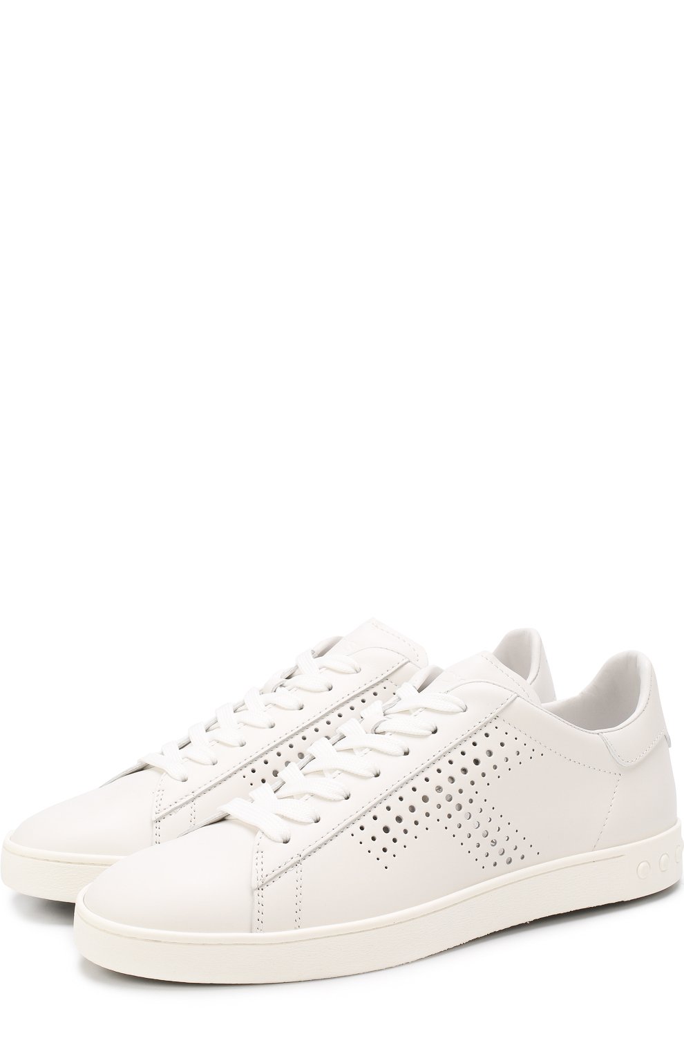 Кожаные кеды с перфорацией на шнуровке TOD’S, арт. XXW12A0T49008VB001, фото 1