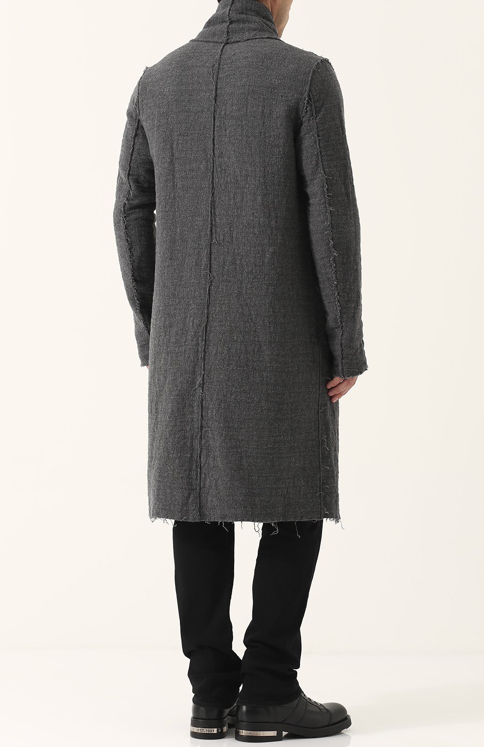 Однобортное шерстяное пальто с шалевым воротником POEME BOHEMIEN, арт. CP-20 N/W-500, фото 4