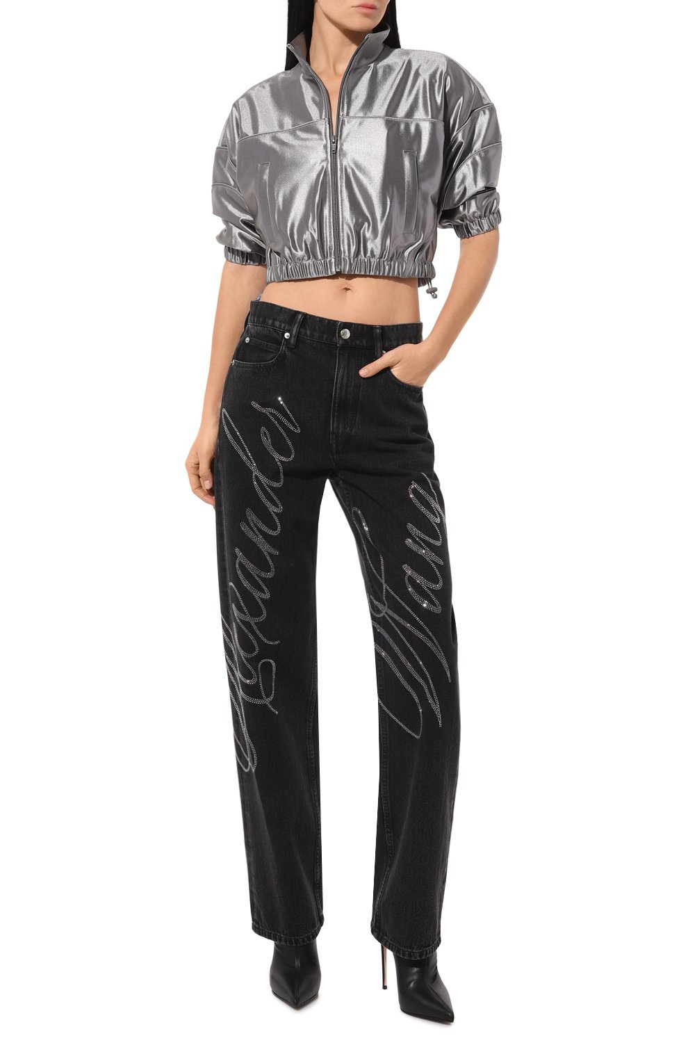 Джинсы с отделкой стразами ALEXANDER WANG, арт. 4DC3244455, фото 2