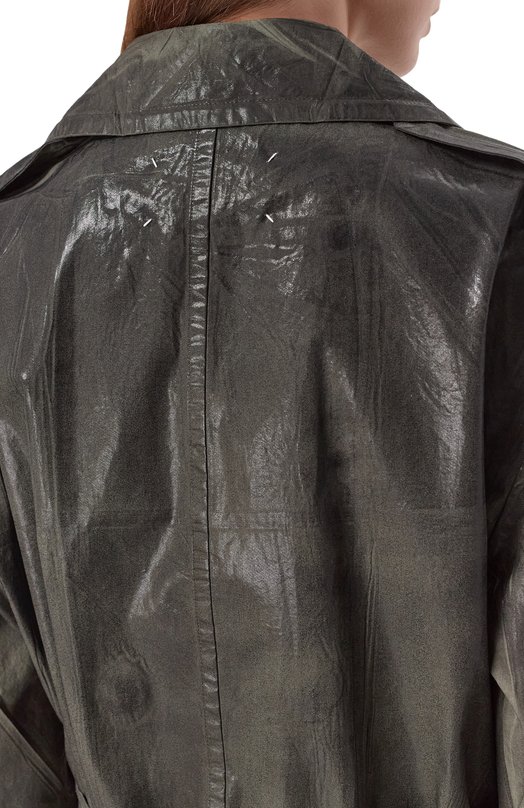 Хлопковый плащ Maison Margiela S51AH0208/M35783 Хаки  S51AH0208/M35783 Фото 5