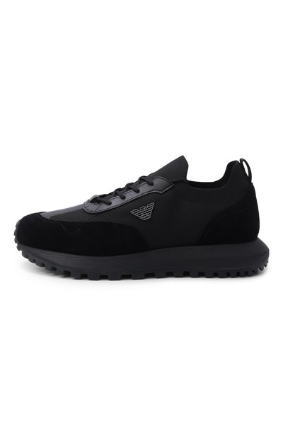 Комбинированные кроссовки EMPORIO ARMANI черного цвета по цене 35800 руб., арт. EM003739/AF19724, фото 3 Комбинированные кроссовки EMPORIO ARMANI, арт. EM003739/AF19724, фото 3