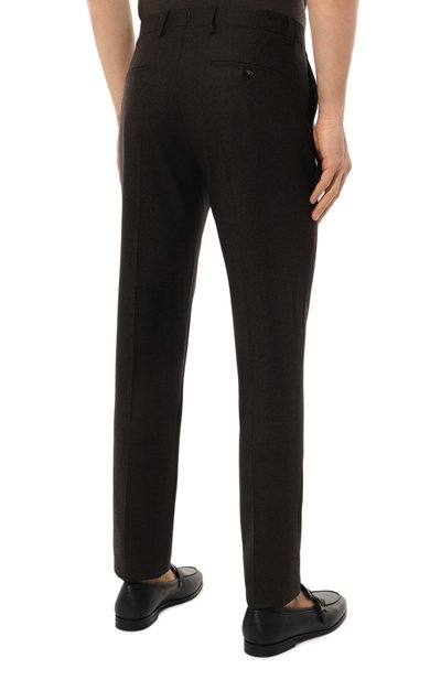 Шерстяные брюки BERWICH темно-коричневого цвета по цене 33100 руб., арт. VULCAN023/ZG1014X, фото 4 Шерстяные брюки BERWICH, арт. VULCAN023/ZG1014X, фото 4